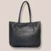 Cartera Tote Lirio cuero negro con costura artesanal Rose Blanche Patagonia