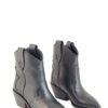 Bota Aster cuero Breach negro con costura western en relieve, vista superior – Rose Blanche Patagonia