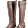 Bota Odette cuero Breach chocolate con cremallera lateral y hebilla, vista lateral – Rose Blanche Patagonia