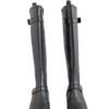 Bota Odette cuero Breach negro tipo ecuestre con hebillas plateadas, vista frontal – Rose Blanche Patagonia