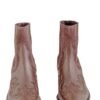 Botineta Dakota cuero vacuno y gamuza chocolate con bordado western, vista frontal – Rose Blanche Patagonia