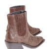 Botineta Dakota artesanal cuero chocolate con elástico lateral, vista trasera – Rose Blanche Patagonia
