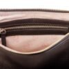 cartera-emma-cuero-vacuno-negro-interior-forro-rose-blanche.jpg Interior Cartera Emma Rose Blanche cuero vacuno negro, forro rosa estampado con bolsillo cremallera dorada, artesanal Patagonia
